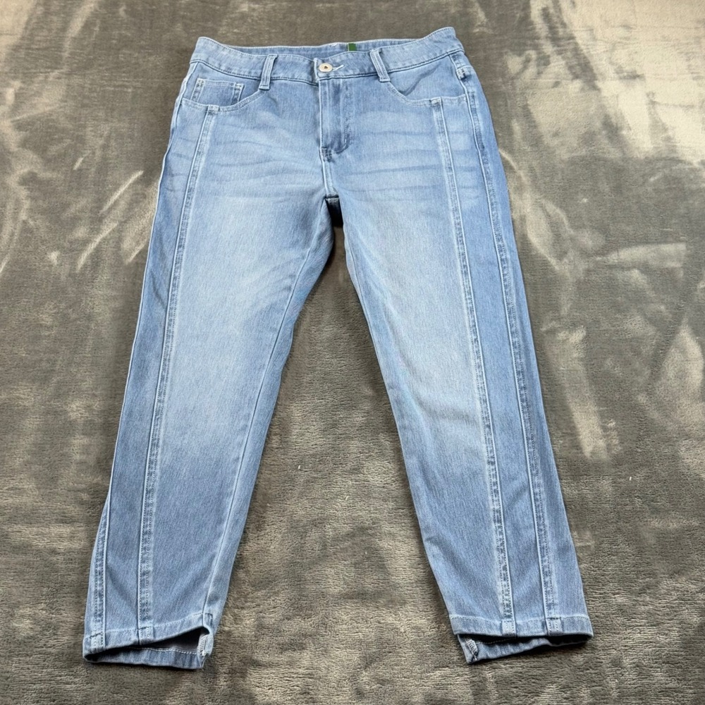 Halara Petite Light Wash Blue Seam Front Cropped Jeans Small Petite 816763
